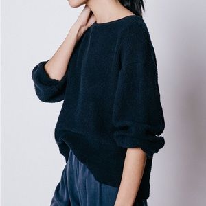 Elizabeth Suzann Billie Sweater Cotton Terry Navy